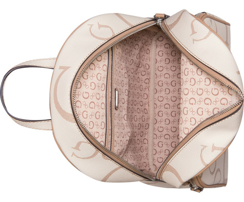 Mochila Guess Factory Cc961730-kha Acabado de los herrajes Níquel Color Beige Correa de hombro Beige Diseño de la tela Lisa
