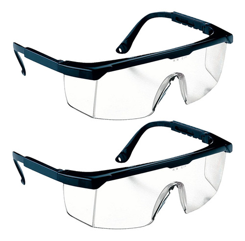 Óculos De Proteção Segurança Epi Incolor Ajustavel C/ 2