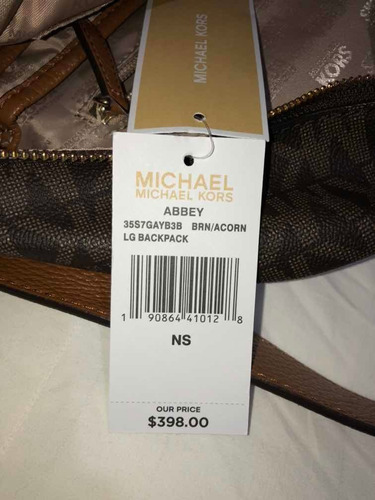Mochila Abbey Acorn Michael Kors Original Sin Uso