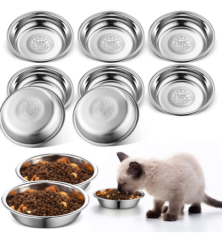 10 Tazones De Comida Poco Profundos Para Gatos De 6.3 Pulgad