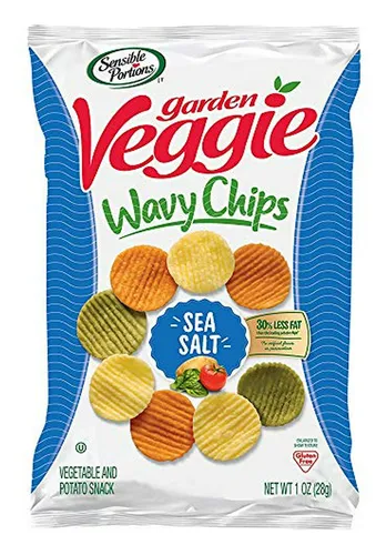 Chips De Vegetales Sensibles, Sal Marina, Tamaño Snack, 1 Oz