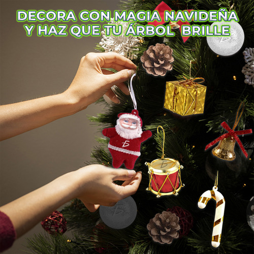 Set 7 Adornos Arbol Navideño Colgantes Esferas Santa Claus