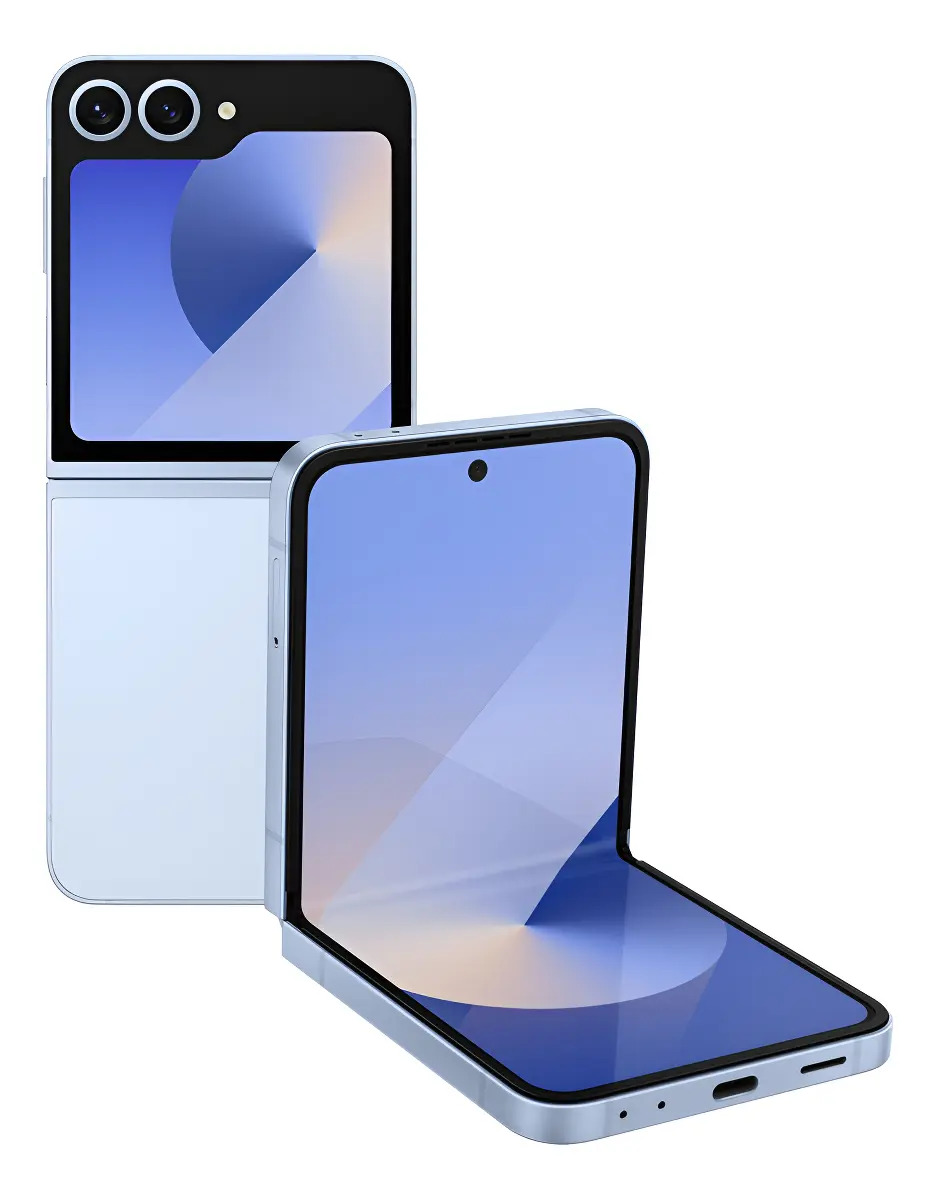Smartphone Samsung Galaxy Z Flip6 5g, 512 GB, 12 GB de RAM. Dual+ Selfie de 50 megapíxeles, Galaxy Air Blue