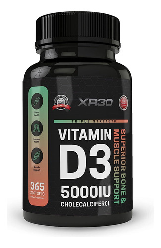 Xr30 Vitamina D3 5000iu Cholecalciferol   Soporte Superior D