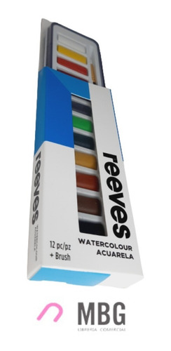 Imagen 4 de 6 de Acuarelas Pastillas Reeves En Lata X 12 Colores + Pincel