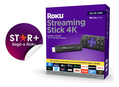 Roku Stick 4k Color Negro Tipo de control remoto De voz