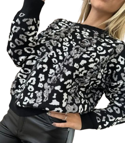 Sweater Importado Combinado Print - Mia Mia Mujer (f) 2d