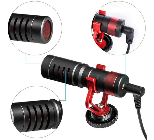Imagem 3 de 6 de Microfone Shotgun Video Mic C/ Cobertura Vento P2 Soundvoice