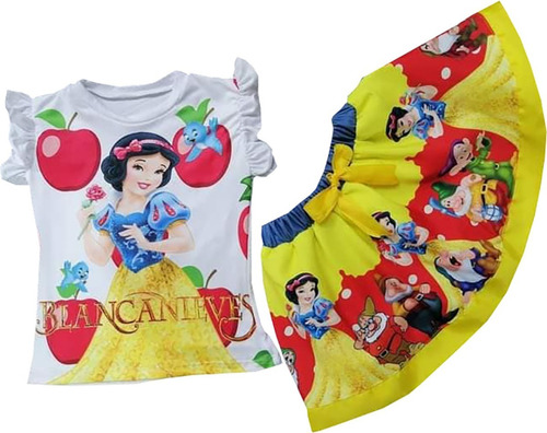 Falda + Blusa Para Niña Princesa Blancanieves - Ig