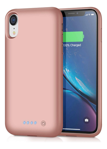 Funda Cargadora Trswyop Para iPhone XR Rose Gold