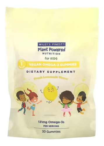 Wiley's Finest Omega-3 Para Niños 30 Gomitas Sabor Limonada Fresca