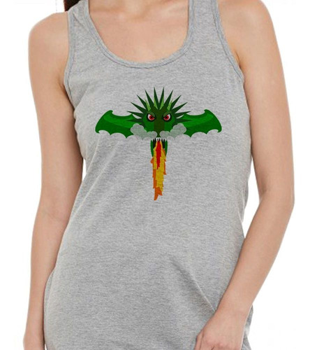 Musculosa Dragon Head Breathing Fire Fuego