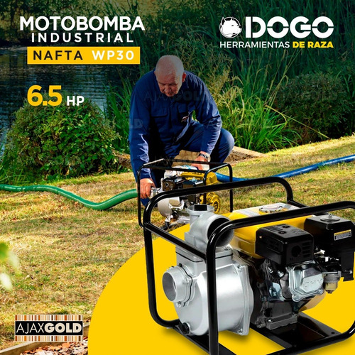 Imagen 4 de 6 de Motobomba Industrial Nafta 6,5 Hp Dogo Agua 1000 L/min Prof.