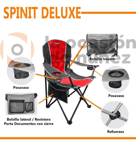 Imagen 3 de 7 de Sillon Director Spinit Deluxe Plegable Playa Camping P/vaso