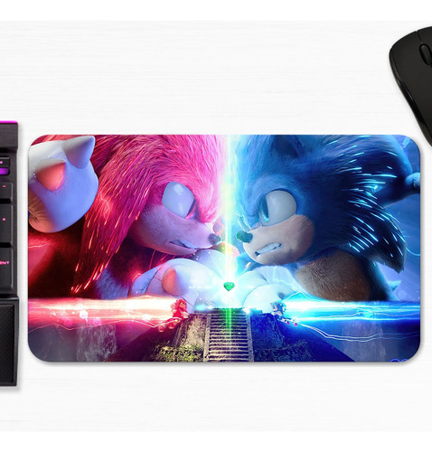 Mouse Pad Sonic The Hedgehog Knuckles Vs Sonic Art Gamer M