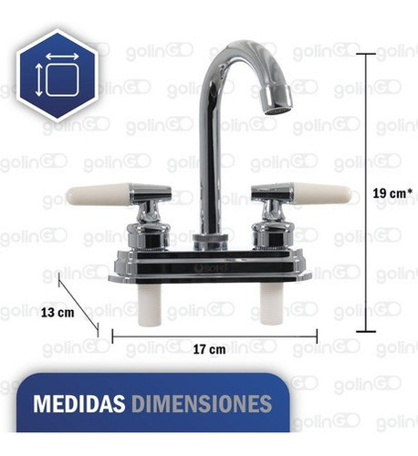 Imagen 4 de 7 de Mezcladora Lavabo Llave Grifo Baño Cromado Inoxidable 4'' Cromo