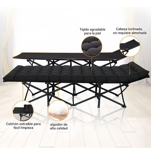 Catre Plegable Para Acampar Con Colchoneta Camastro Portátil