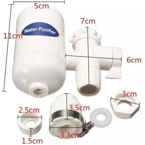 Imagen 6 de 9 de Purificador Filtro De Agua Ceramico Carbon Canilla Cocina