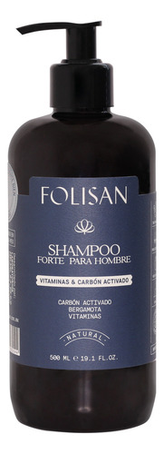 Shampoo Forte Anticaída Hombre Carbón Activado Folisan 500ml