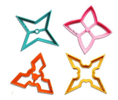 X4 Estrellas Ninja Shuriken Molde Cookies Cortante Galleta