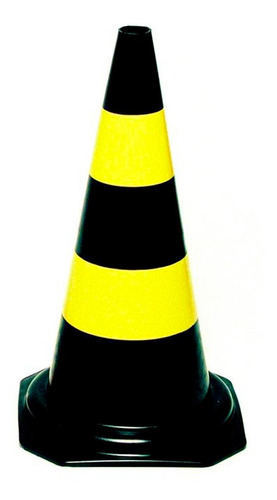 Cone De Sinalização Preto/amarelo - Carbografite