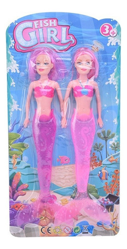 Muñecas Sirenas X 2 Articuladas Con Luz Multicolor 30 Cm