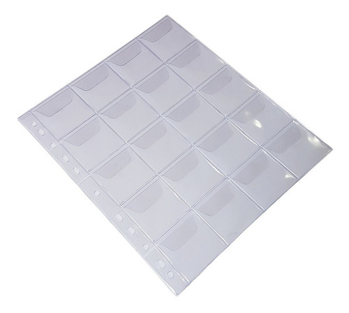 Imagem 4 de 5 de 10 Plásticos Para Moedas Coin Holder Folha 20 Espaços C/ Aba