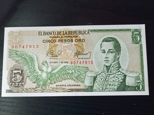 16 Billetes De 5 Pesos Oro Colombia