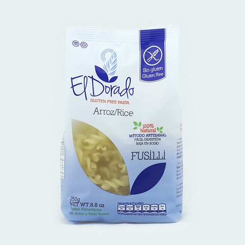 Fideos Espirales Arroz Sin Gluten El Dorado 