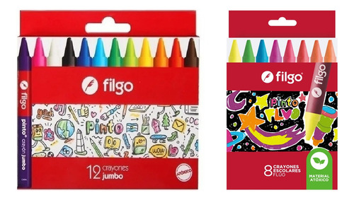 Pack Crayon Ceritas Cera Filgo X 20 Colores Clasicos + Fluo