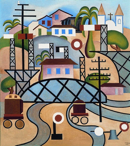 Poster 50cmx60cm Obra Central Do Brasil Tarsila Do Amaral 