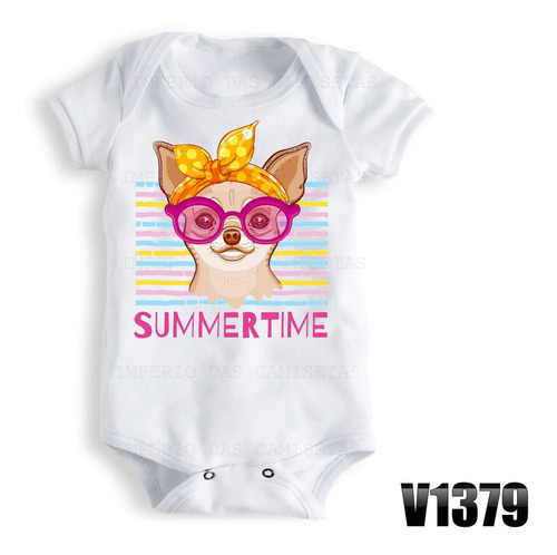 Body Branco Bebê Infantil Summer Time Ref V1379
