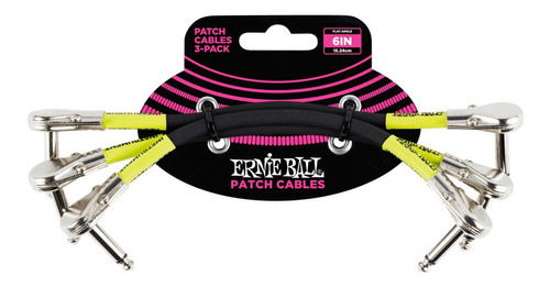 Ernie Ball Pack 3 Cable Pedal Pedal P06059 Patch Bk 15 Cm