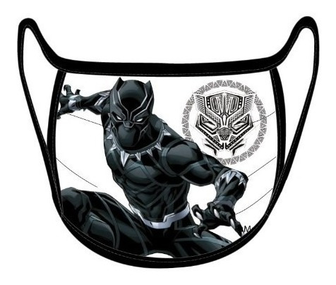 Imagem 1 de 1 de Mascara Original Tripla Camada Estampa Pantera Negra Marvel