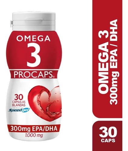 Omega 3 1000mg 30 Cápsulas - Unidad a $641