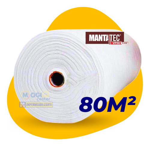 Manta Mantatec Vp50 80m² Impermeabilizante P/ Telhados Lajes