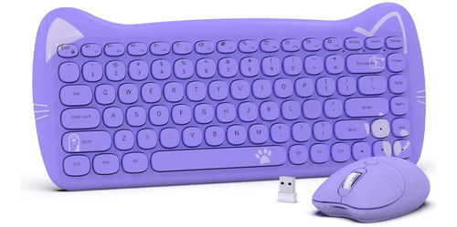 Nacodex Teclado Raton Inalambrico Purpura Delgado Portatil 3