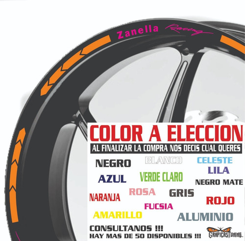 Imagen 8 de 10 de Calcos Zanella Llantas + Regalo - 00165 Graficastuning