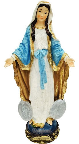 Virgen Milagrosa Dorada 30cm Poliresina 530-77016 Religiozzi