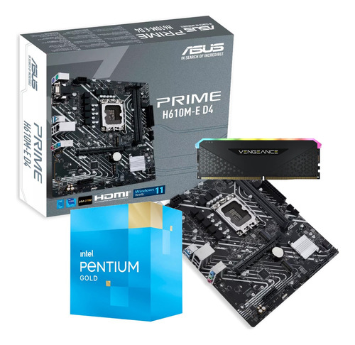 Combo Actualizacion Pentium Gold G7400 Prime H610m-e D4 8gb