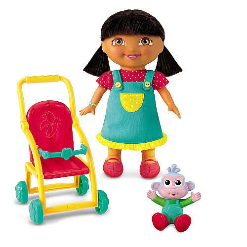 Fisher-price Dora Y Botas Cochecito De Bebé Playset