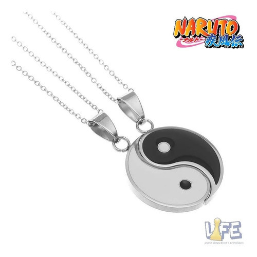 Colar Duplo Yin Yang Naruto - Namoro/ Best Friends (1 Par) Cor Prateado