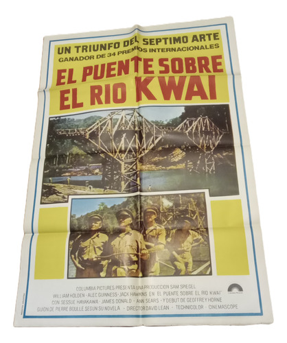 Afiche De Cine: El Puente Sobre El Rio Kwai 108 X 74 Sin Uso