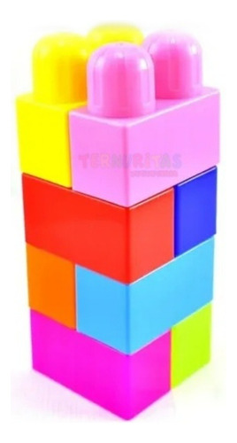 Bloques X4 Piezas Colores Ladrillos Juego Encastre Niños Ap