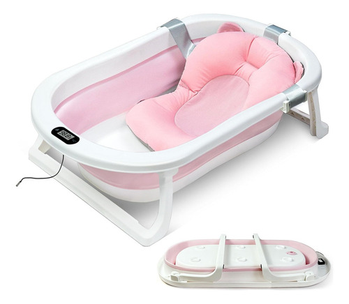 Bañera Plegable Generac Generac Color Rosa Pálido 75cm X 45cm X 25cm Con Diseño De Lisa