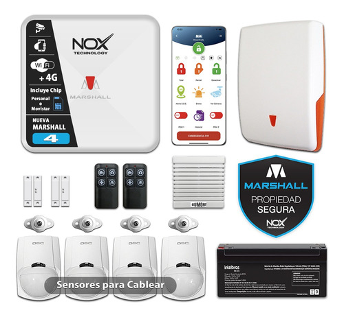 Kit Alarma Marshall 4 4g Wifi Infinit Gprs Chip Para Cablear