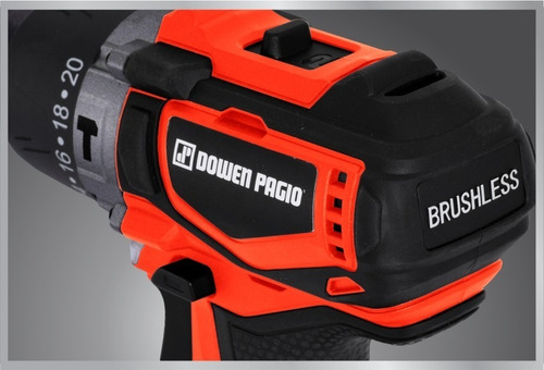 Imagen 5 de 7 de Taladro percutor atornillador inalámbrico de 13mm Dowen Pagio TPBB12181 18V + accesorios con maletín de transporte 220V 50Hz