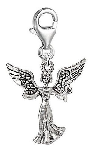 Colgante Angel Guardián Con Clip Para Pulsera O Collar.