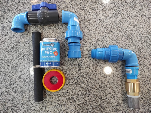 Kit Instalacion Fitting Pvc - Bomba De Agua- Succion Pozo