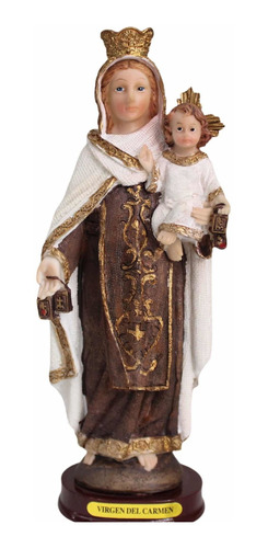 Imagen Religiosa Virgen Del Carmen. 22cm. Resina